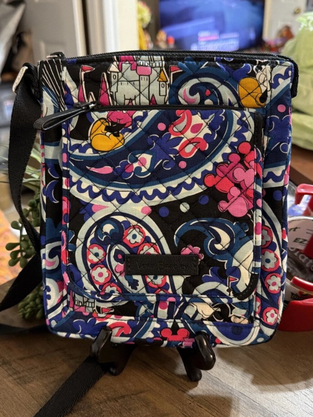 Vera Bradley Iconic RFID Mini Hipster - Mickey's Whimsical Paisley - EUC